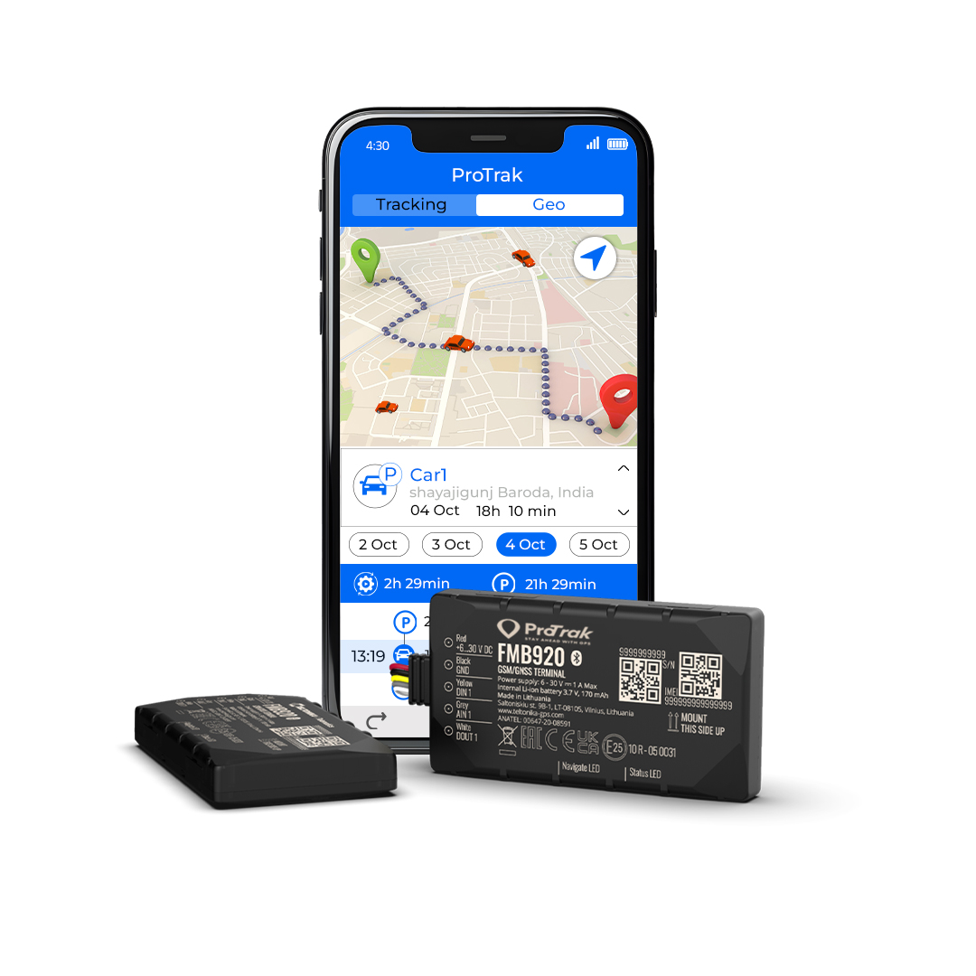 ProTrak FMB920 GPS tracker with mobile vehicle tracking app