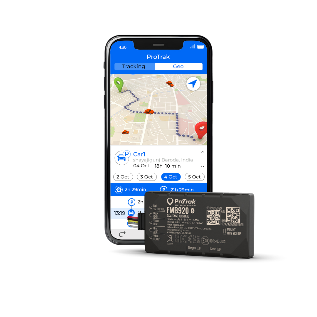 ProTrak FMB920 GPS tracking device with live vehicle tracking app