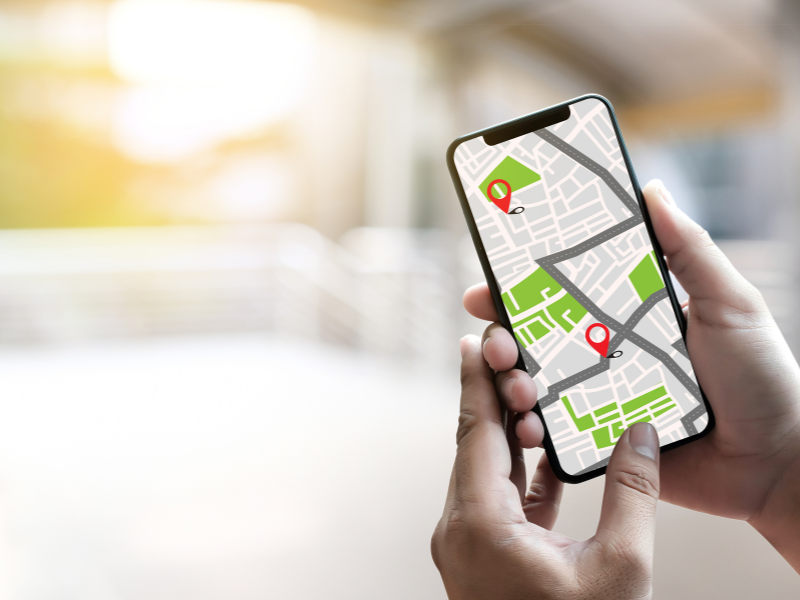 Real-time vehicle location displayed on the ProTrak mobile tracking app map
